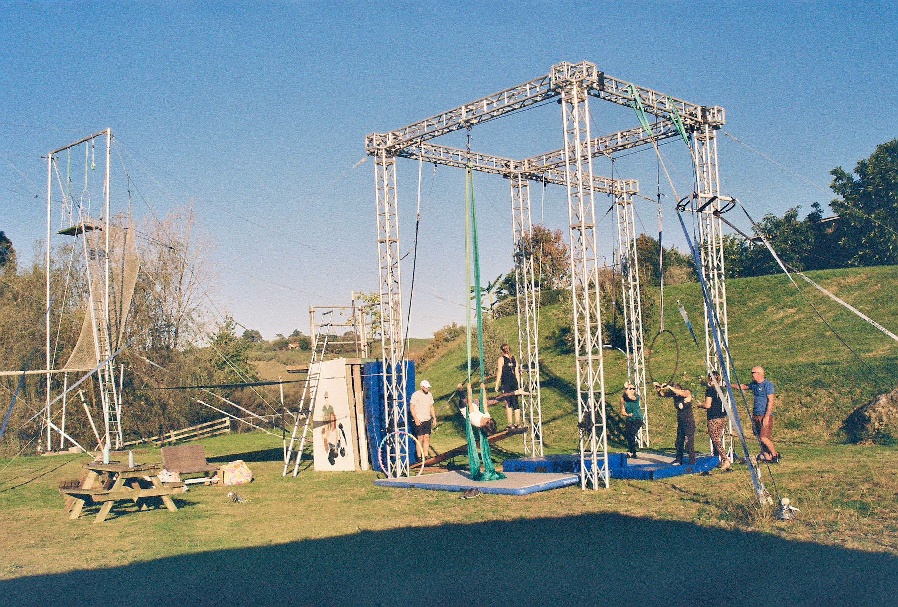 Adult aerial arts class at Hawkes Bay Flying Trapeze